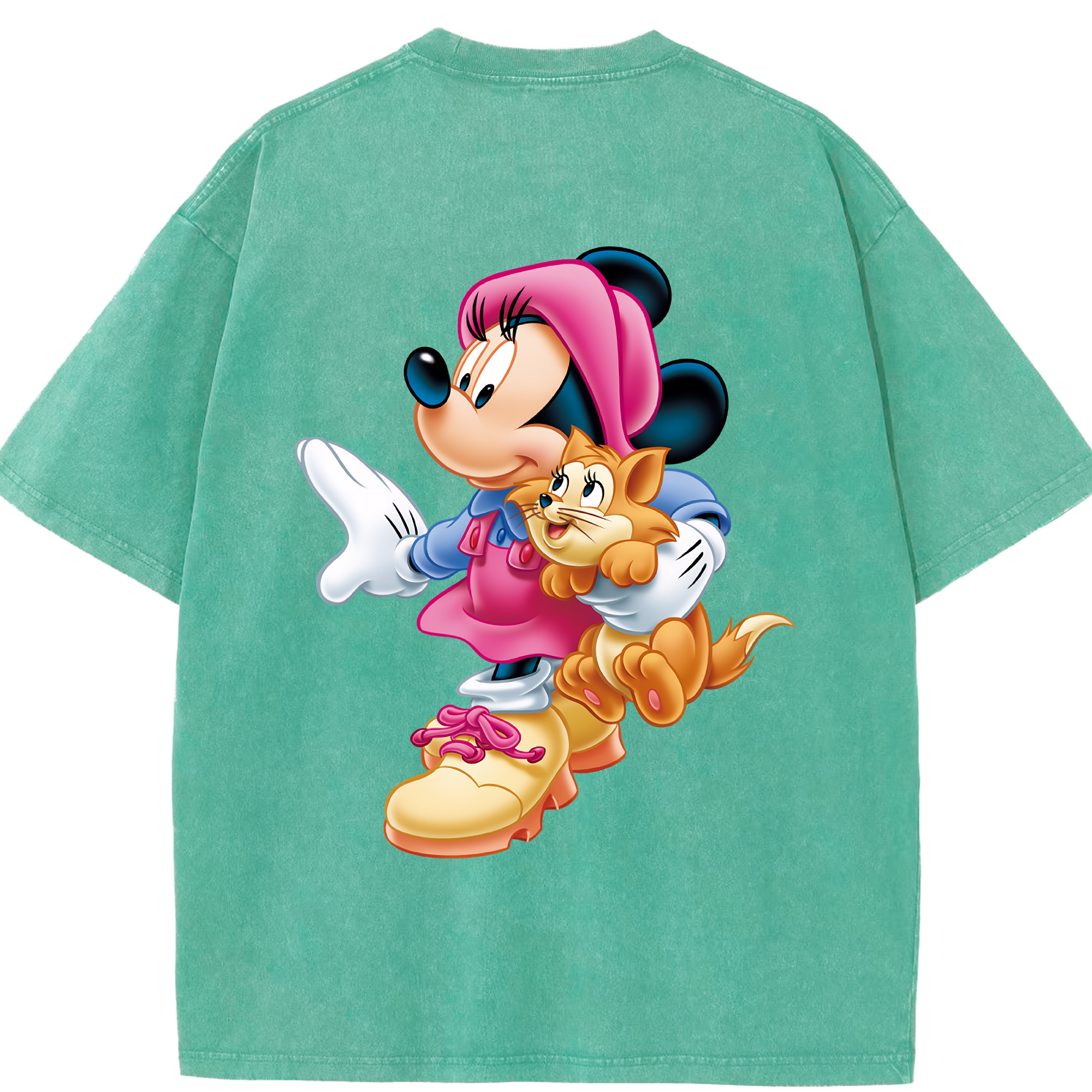 （画像用） ミッキーマウス Mickey Mouse 綿100% ヴィンテージ風 半袖Tシャツ（背面プリント）